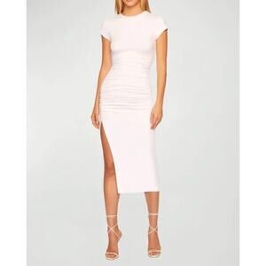 SUSANNA MONACO Gathered Cap Sleeve Ruched Dress Size S